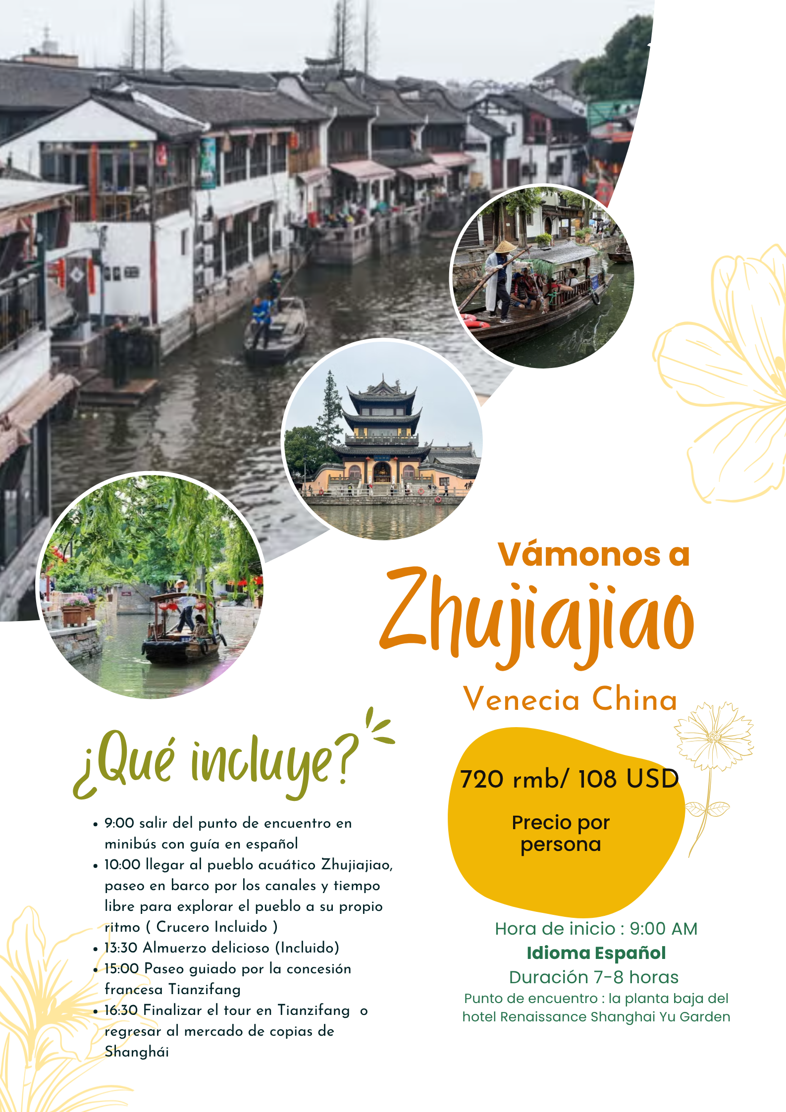 Excursión a Zhujiajiao, la Venecia china, con guía en español